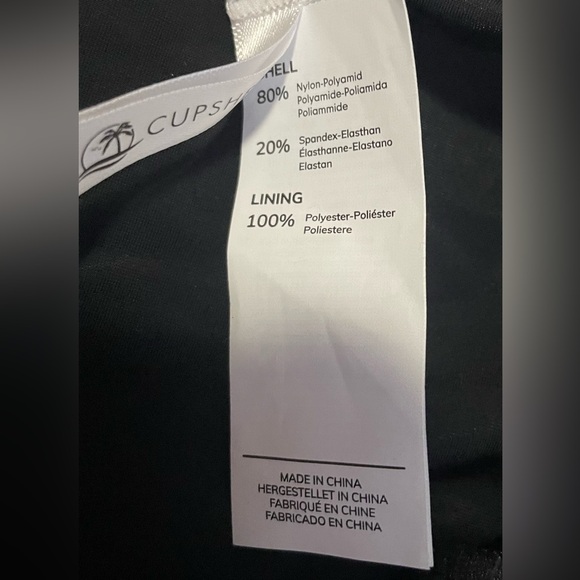 NWOT Cupshe Black Tankini V Neck Ruched Cross Back Small - Picture 10 of 10